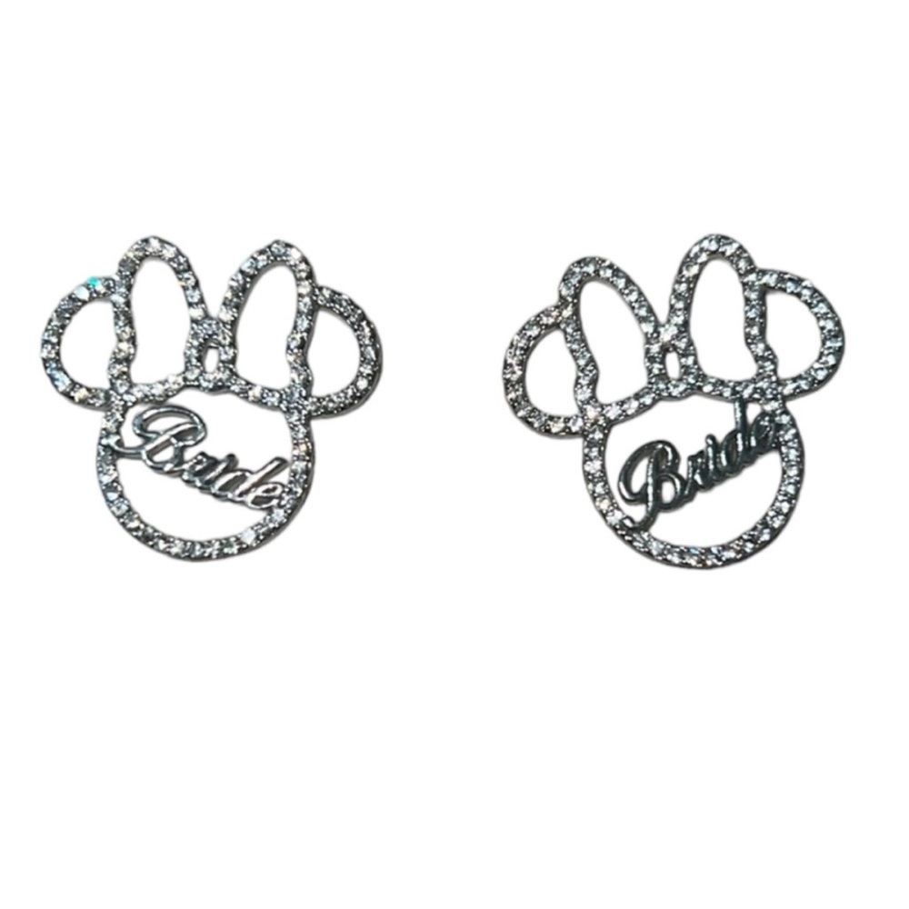 Disney × Baublebar MINNIE MOUSE BRIDE Stud Earrings /
Rhinestones NIB